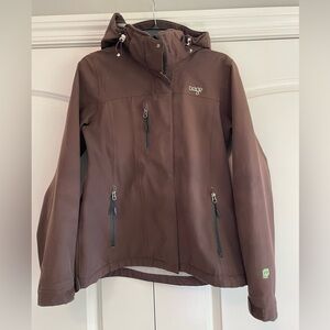Women's Orange soft shell Brown ski Jacket